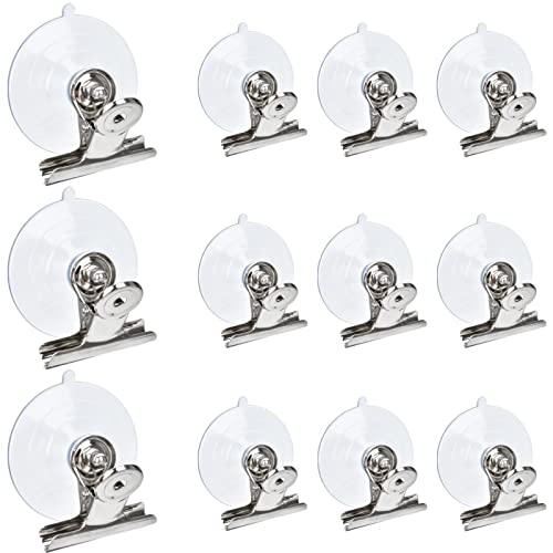 Sankoly 12 Pieces Suction Cup Clips Advertising Suction Cup with Screw Clear Sucker Pads for Hanging Home Office Accessories