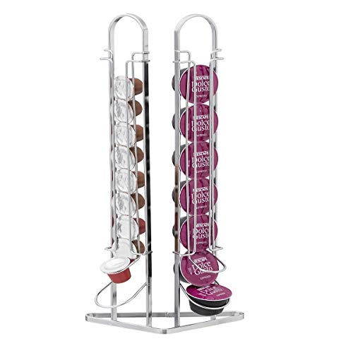 PORTA CAPSULAS NESPRESSO SUPORTE PARA CAPSULAS DE CAFE EXPRESSO DOLCE GUSTO DUPLA CROMADA