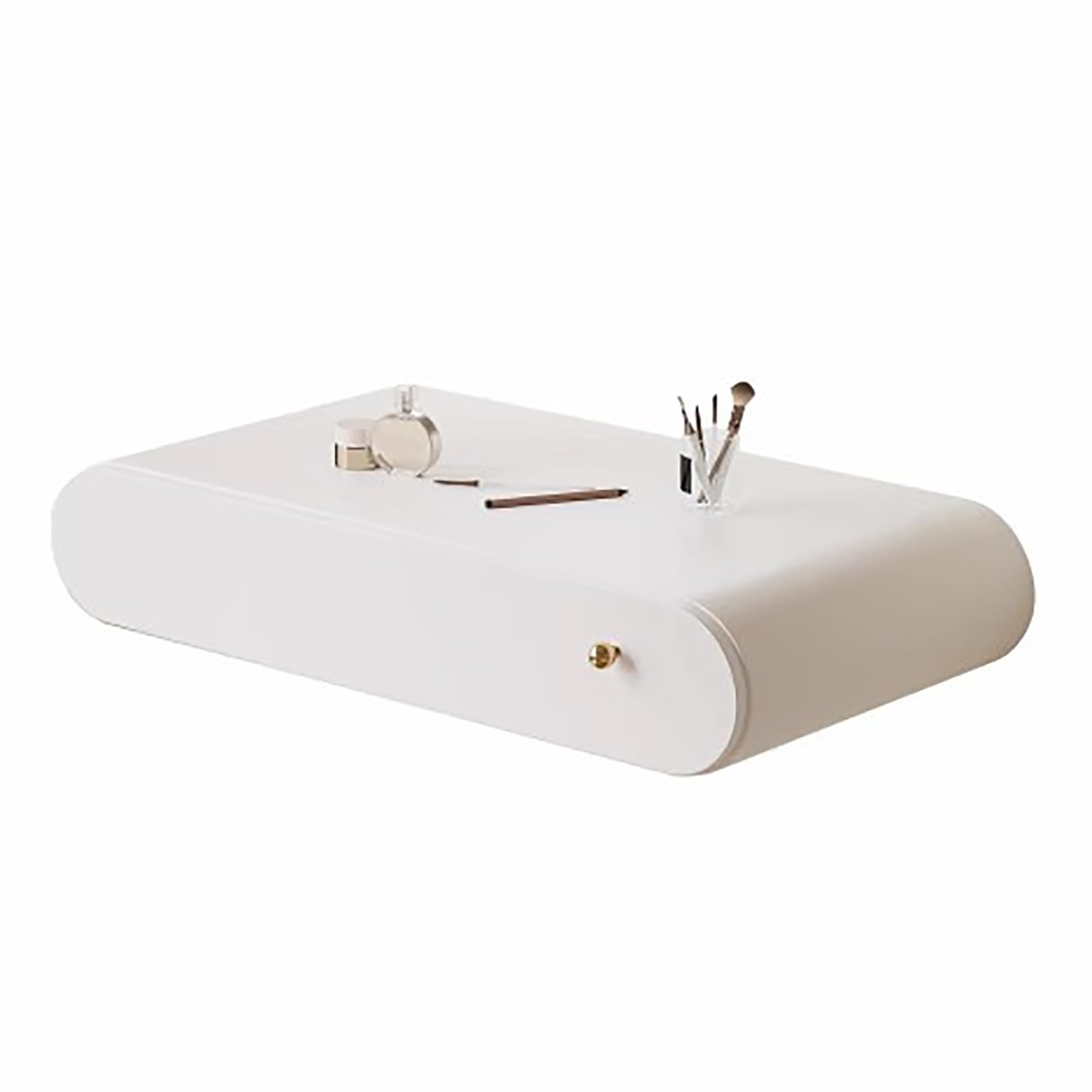 asdchZen Minimalist 23.6In Wall-Mounted Floating Makeup Vanity Table-Space-Saving Design For Bedroom & Living Room Sleek Floating Makeup Storage Solution