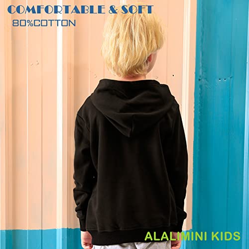 Alalimini Toddler Boy Hoodie Kids Sweatshirt Cotton Cute Pullover Sweater Shirts Black C 3T #TOP4