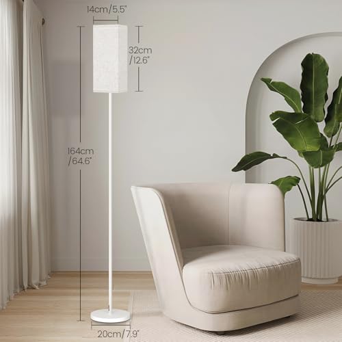 GOEBLESON Floor Lamp, Pole Lamp with Foot Switch, Modern Standing Lamp Shade, Minimalist Freestanding Lamp (Bulb Not Included), for Living Room, Bedroom Office ETL Listed, White and Beige WE07LD05 by GOEBLESON - Used condition - Image 7