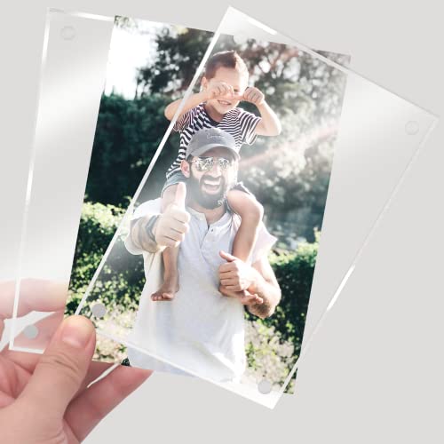 Dzz 4X6 Picture Frame,Clear Acrylic Picture Frames Display 4X6 Picture, Desktop Magnetic Photo Frame With Support Stand,Wall Mounting Clear Picture Photo Frames For Home,School,Office,Set Of 2 #TOP1
