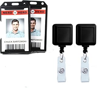 Badge Holder with Retractable Badge for ID Card Belt Attachment Double-Sided Card Case Cover Combination