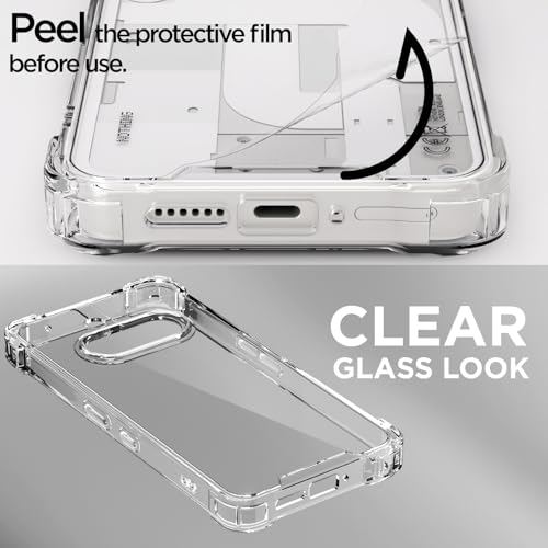 Image of Outlouders Back Cover for Nothing Phone 3A Clear Transparent PC + TPU | Raised Edges | Shockproof Protection Bumper Case (Transparent)