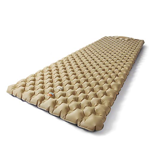 ZOOOBELIVES Dual Chamber Camping Sleeping Pad with Built-in Pump, Extra Comfortable and Wide Plus Camp Mattress for Backpacking, Hiking and Hammock, Ultralight & Compact Sleep Mat - Airlive3000P.