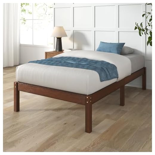 Zinus Lit 1 Personne 90x190 cm – Cadre Bois Massif, Hauteur 28 cm – Design écologique Durable, Facile à Monter, Lit Simple Robuste, Mobilier Moderne, Marron, Conçu en France - Garantie 5 Ans