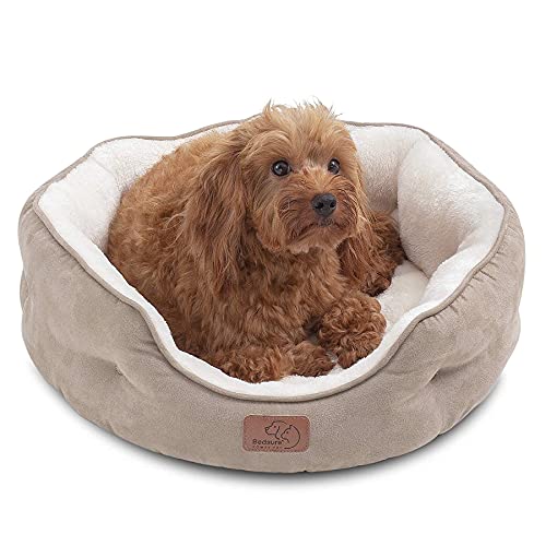 Bedsure Small Dog Bed For Small Dogs Washable - Round Cat Beds For Indoor Cats, Round Pet Bed For Puppy And Kitten With Slip-Resistant Bottom, Camel, 20 Inches #TOP1