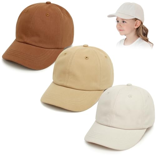 BQUBO Toddler Baseball Cap Baby Sun Hat Cotton Caps Unisex Baby Trucker Hat Adjustable Cap with Ponytail for Boys Girls 6M-6Y