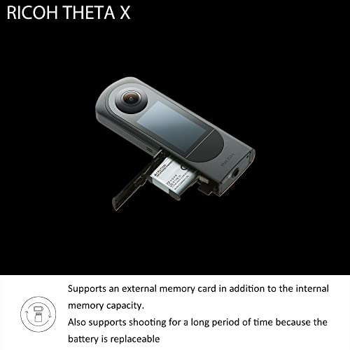 Ricoh Theta X 360° Camera - 11K High-Resolution (60 Megapixels), 5.7K Video, OLED Touch Screen, Built-in GPS, Interchangeable Battery, External Memory by Ricoh - Image 4