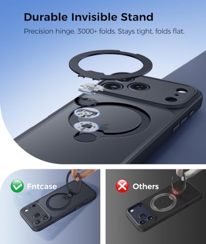 Image of FNTCASE for Phone 18 Pro Case /Phone 17 Pro Case with 360 Spin Stand Black