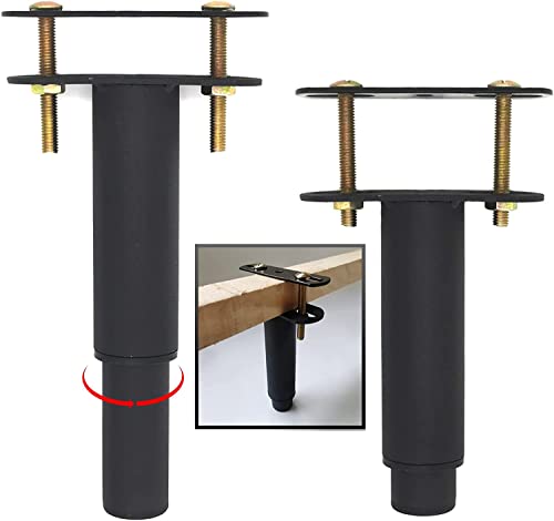 Ironwork 2Pcs Metal Adjustable Height Center Support Leg For Bed Frame,Bed And Sofa Furniture Cabinet Foot Legs Feet Support Heavy Duty,Platform Bed Frame Replacement Legs(5.1"-9.6") #TOP4