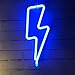 QiaoFei Blue Lightning Neonlicht, LED Lightning Sign Shaped Dekor Licht, Wanddekoration Fur Weihnachten, Geburtstagsfeier, Kinderzimmer, Wohnzimmer, Hochzeitsfeier Dekor