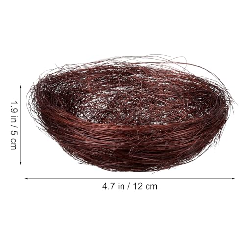 Image of Hemoton Artificial Bird Nest 5.51In Rustic Thread Birds Nest Ornament for Garden Home Decoration and Birdcage Accessories