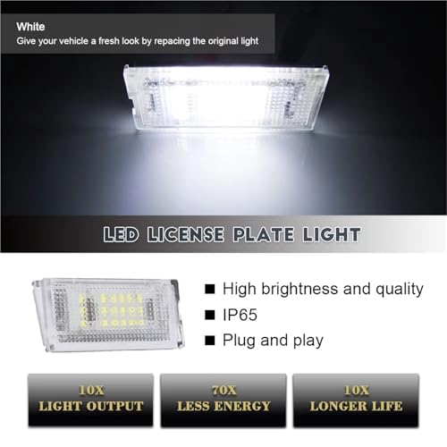 Luces matrícula LED E46 sustitución directa bombilla trasera fundida 1998-2005 6