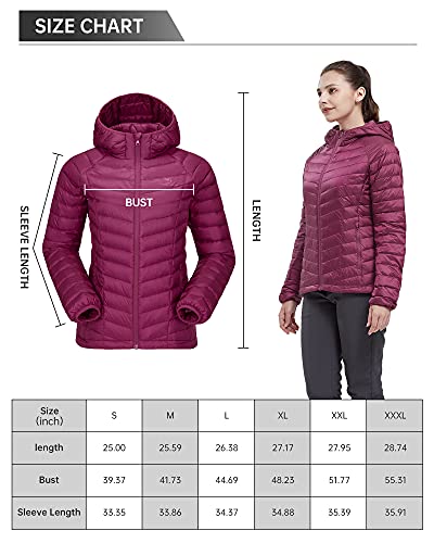 Camelsports Women's Down Jacket Hooded Winter Light Weight Short Puffer Coats With Thermal Heat Reflective Lining Packable Warm Windproof Ladies Parka Fashion #TOP6