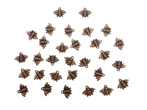 HAMIYELL 100 Pcs Alloy Bee Charms Honeybee Pendant for DIY Craft Necklace Bracelet Jewelry Making(Antique Bronze)