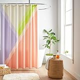 Colorblock Leia Polyester Shower Curtain, Multi, Mainstays, 72" x 72"