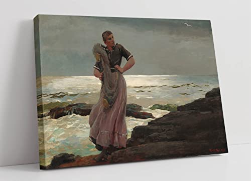 CanvasArtShop -WINSLOW HOMER, A LIGHT ON THE SEA- CANVAS WALL ART PICTURE PRINT (24x16)