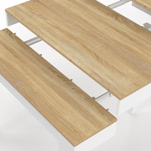 Console extensible 10 pers 4 rallonges blanc IDMarket