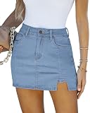 Picture of LookbookStore Denim Skorts for Woman Blue Mini Skirt Womens Jean Skirt Jean Skort Concert Outfits for Women Denim Shorts Women Country Concert Outfits Size Small Size 4 6