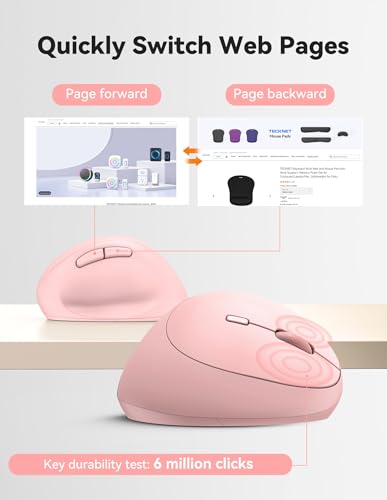 Image of TECKNET Ergonomic Wireless Mouse 2.4G Vertical Mouse Silent 4800 DPI