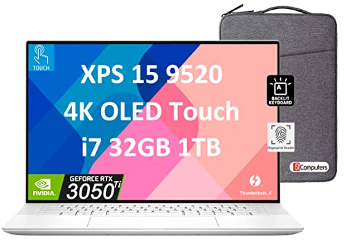 Dell Xps 15 9520 15.6" 4K (3456 X 2160) Oled Touchscreen (Intel 14-Core I7-12700H, 32Gb Ddr5 Ram, 1Tb Pcie Ssd, Rtx 3050 Ti) Business Laptop, Backlit, Fingerprint, Thunderbolt 4, Ist Bag, Win 11 Home #TOP13