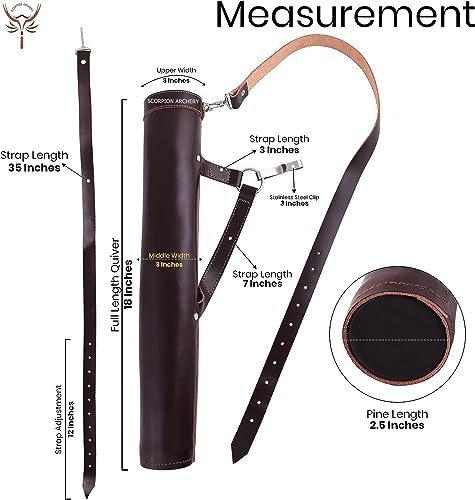 image for SCORPION ARCHERY Traditional Shoulder Back Quiver Bow Arrow Holder Han