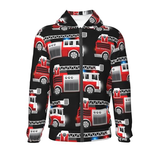 Fire and Rescue Truck Kid Hoodies Boys Zip Up Sweatshirts Girls Pullover with Pocket2