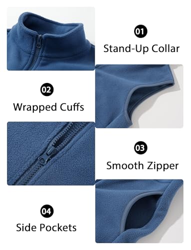 Happy Cherry 2025 Kids Winter Fleece Vest Boys Girls Fleece Stand Collar Fuzzy Fall Winter Warm Outerwear with Pockets4