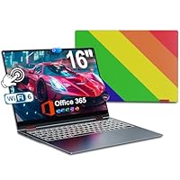 jumper Regenbogen Laptop 16 Zoll, 2 in 1 Convertible Pride Laptops, 16GB DDR4 640GB ROM Notebook, 1 Jahr Office 365, Fingerabdruckleser, QWERTZ Tastatur mit Hintergrundbeleuchtung, WiFi 6, 53.2WH