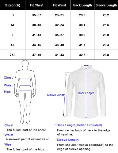 Pj Paul Jones Men's Dress Shirts Solid Regular Fit Band Collar Shirts Business Casual Button Up Shirts White Xl #TOP3