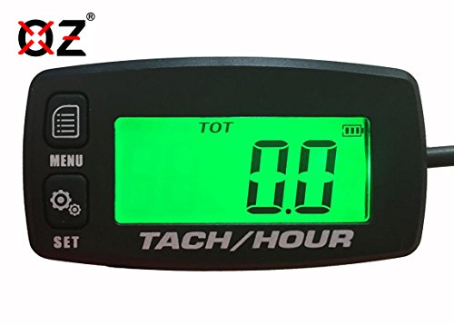 OZ-USA Tach Hour Meter Tachometer RPM Backlit Display Motorcycle ATV Dirtbike Buggy Outboard mototcycle Boat Works with All Gas Powered Engines