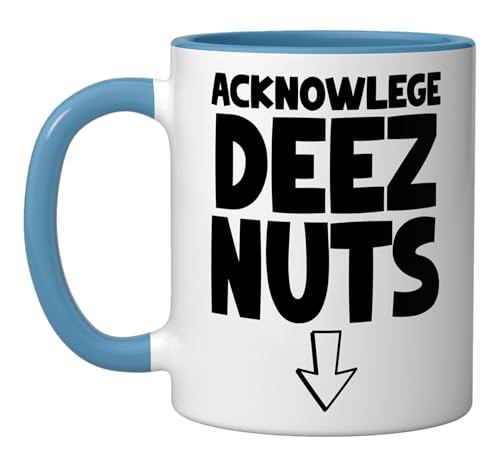 Acknowledge | Deez Social Media Slang Nuts BOFA Deez Ceramic Mug, Blue/White