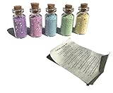 Multipack of 5 Tiny Vials of Fairy Pixie Dust Cute Colors (Glitter with Stars)