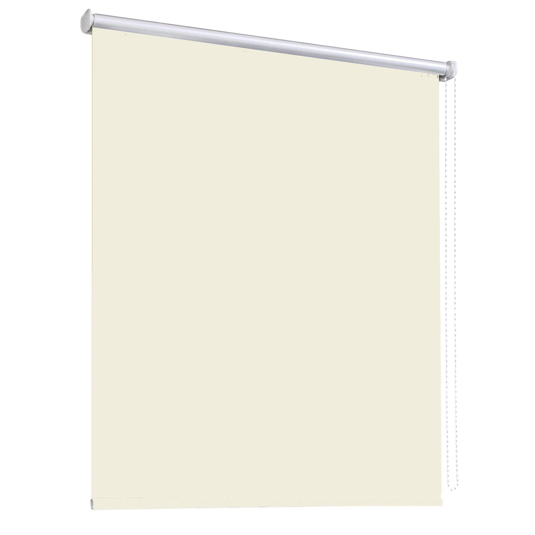 Roller Blinds Thermal Insulated 45 x 115 cm Plain Colored Uv-Resistant Translucent Vision Curtains Made to Measure Available for Window and Door, Cream Color