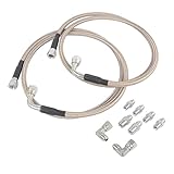 Mustrod 6AN SS Braided Transmission Cooler Hoses NP-700RTL Compatible with Turbo 350 TH350 700R4...