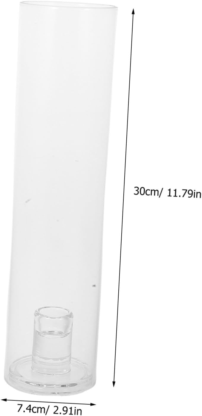 Ciieeo Set of Small Glass Taper Candle Holders with Crystal Covers for Christmas