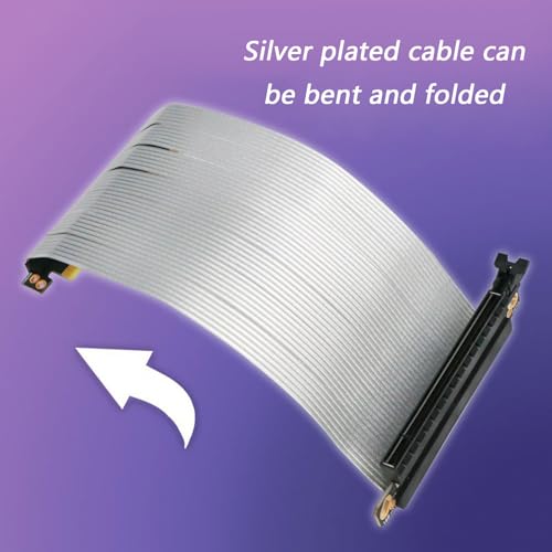 Cable riser 5.0 x16 doble reversa para cajas ITX con conductor plateado 3