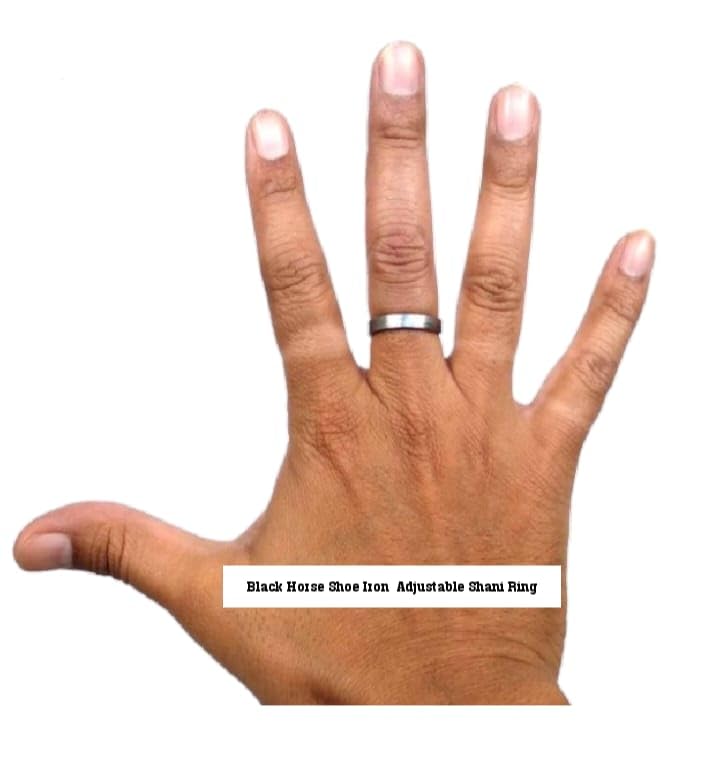 Image of Men's Black Horse Shoe Iron Ring - Adjustable