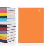 evelay 2027 Diary A4 A5 Page a Day - Hardback Planner Organiser Journal with 70gsm Paper & Ribbon Marker - Ideal for Work, School & Personal Planning (A5, Orange)