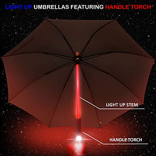 Liberty Imports 3 Pack - Led Lightsaber Light Up Umbrellas With 7 Color Changing Effects | Windproof Golf Umbrellas With Flashlight Handle (Ed.2) #TOP1