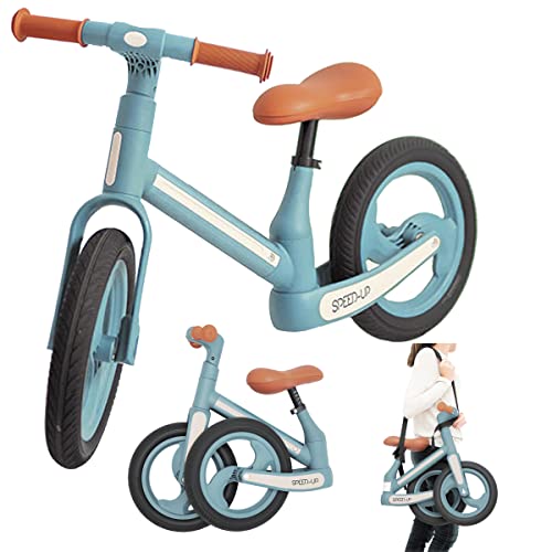 Olmitos – Bicicleta de Equilibrio Plegable para niño Speed-Up - Desde 2 hasta 6 años – Manillar y sillín Ajustable sin Pedales para Aprender – Incluye asa de Transporte (Ice)