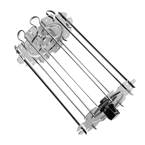 XQK Asadores De Barbacoa Asador De Marco Asador De Metal De Acero Inoxidable Parrilla para Hacer Kebabs Horno De Jaula De Aguja Universal, Máquina De Brocheta De Carne Y Tenedor 10x Cover