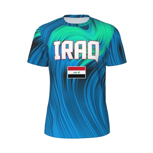DABOYOZHZH Iraq Flag Cool Iraqans (50) Sports Jersey Mesh T-Shirt 3D Print for Running Cycling Soccer Tennis Fitness Climbing Shirts