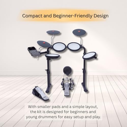 Image of Vault Impact Junior Electronic Drum Kit for Kids with All-Mesh Pads, USB-C Module and 60+ Built-In Sounds - Junior Sized for Kids Under 12