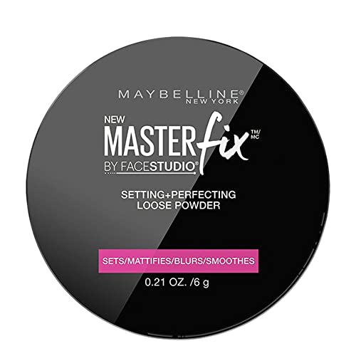 Maybelline Facestudio Lasting Fix Setting + Perfecting Loose Powder Makeup, All Day Matte Wear, Minimizes Shine, Sets Foundation Makeup, Translucent, 0.21 oz.