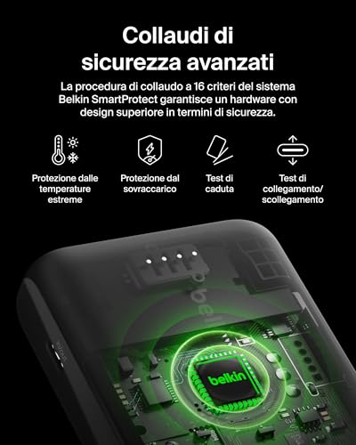 Power Bank Magsafe Belkin Boostcharge Pro Qi2 15W Per Iphone, 8000 Mah, Nero - 10