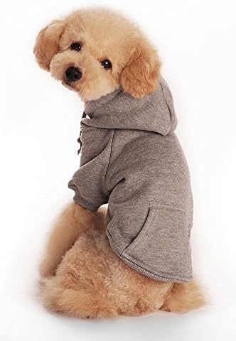 Fashion Shop Pet Coat Polyester/Cotton Basic Dog Hoodie，Dog Jacket,Dog Fleece for Young Dog and Large Dog,6 Sizes avaiable and 4 Color for Choose (Gray, XXL (15.6"))