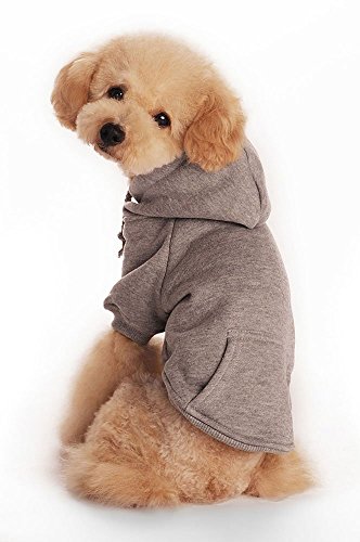 Fashion Shop Pet Coat Polyester/Cotton Basic Dog Hoodie，Dog Jacket,Dog Fleece For Young Dog And Large Dog,6 Sizes Avaiable And 4 Color For Choose (Gray, Xxl (15.6")) #TOP2