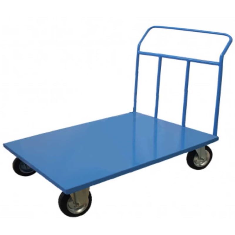 Carrello pianale sponda fissa cm.150x100xh93 a 4 ruote piene kg800 trasporto cartoni sacchi documenti in magazzini uffici 16FS4